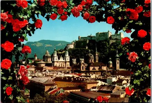 5902 - Salzburg - Salzburg , Mozartstadt , Blick v. d. Humbold Terrasse - nicht gelaufen