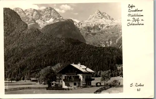 5915 - Salzburg - Lofer , Landhaus Mühlheim m. Reif u. Ochsenhorn - gelaufen 1954