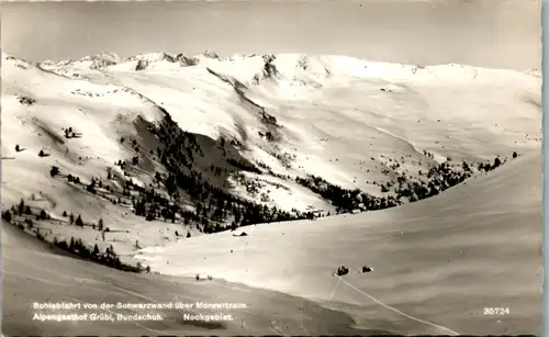 5930 - Salzburg - Bundschuh , Alpengasthof Grübl , Schiabfahrt v. d. Schwarzwand über Morawitzalm , Nockgebiet - gelaufen 1958
