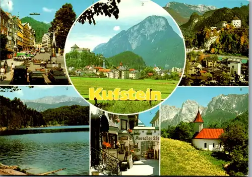 5953 - Tirol - Kufstein , Stadtplatz , Pendling , Kaisergebirge , Hechtsee , Löchl , Mehrbildkarte - gelaufen