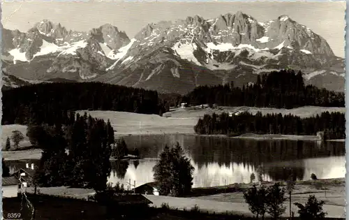 5967 - Tirol - Kitzbühel , Schwarzsee mit Kaisergebirge - gelaufen 1961