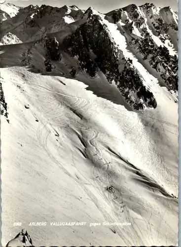 5983 - Tirol - Arlberg , Vallugaabfahrt gegen Schindlerspitze - gelaufen 1961