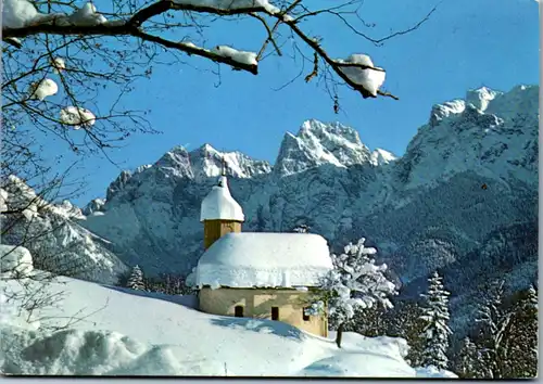 5994 - Tirol - Ebbs , Antoniuskapelle im Kaisertal gegen Wilden Kaiser - gelaufen