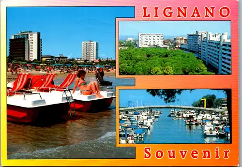 6033 - Italien - Lignano , Mehrbildkarte - gelaufen 1998