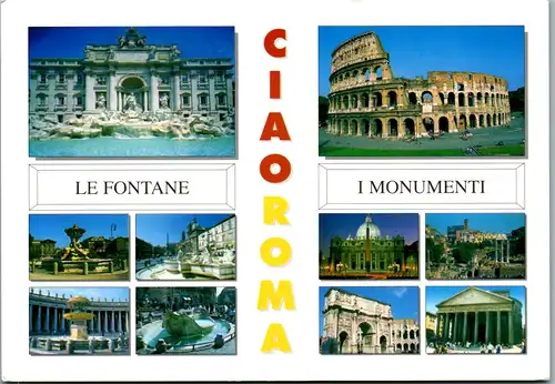 6039 - Italien - Roma , Le Fontane , I Monumenti , Mehrbildkarte - gelaufen 1998