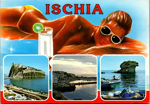6041 - Italien - Ischia , Mehrbildkarte - gelaufen 1988