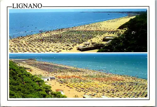 6043 - Italien - Lignano , La Spaggia , Strand - gelaufen 1995
