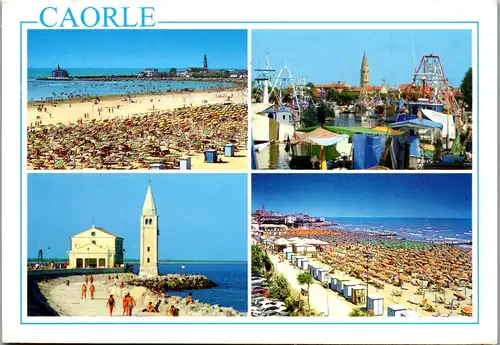 6049 - Italien - Caorle , Strand , Mehrbildkarte - gelaufen 1996