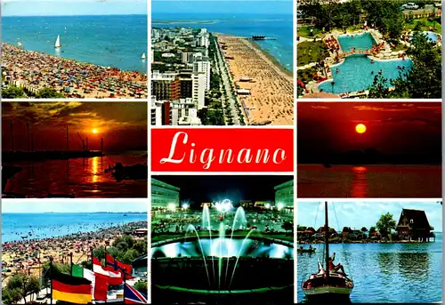 6055 - Italien - Lignano , Mehrbildkarte - gelaufen 1988