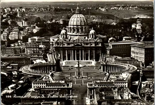 6074 - Italien - Roma , Piazza S. Pietro dall'areo - gelaufen 1960