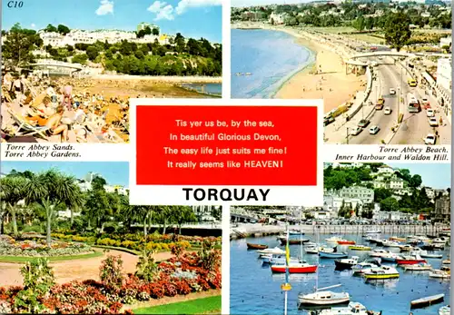6087 - Großbritannien - Torquay , Torre Abbey Sands , Gardens , Beach , Inner Harbour , Waldon Hill - gelaufen