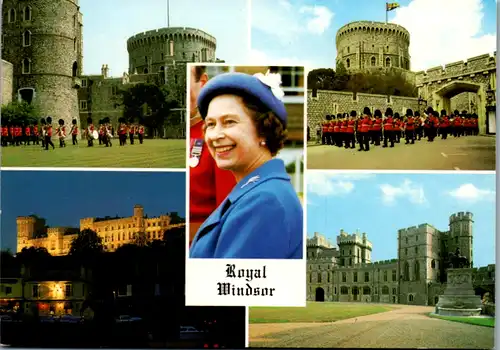 6089 - Großbritannien - Windsor , Royal Windsor , Queen , Mehrbildkarte - gelaufen