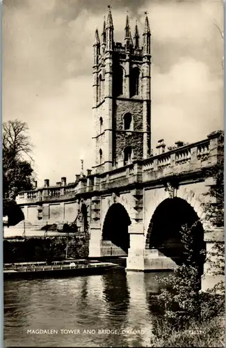 6095 - Großbritannien - Oxford , Magdalen Tower and Bridge - gelaufen 1958