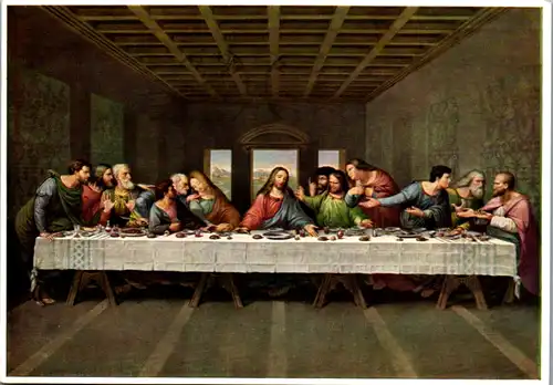 6097 - Künstlerkarte - Leonardo Da Vinci , Abendmahl - gelaufen 1962