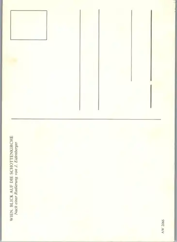 6111 - Künstlerkarte - Wien , Blick auf die Schottenkirche , Nach einer Radierung von J. Eidenberger - nicht gelaufen