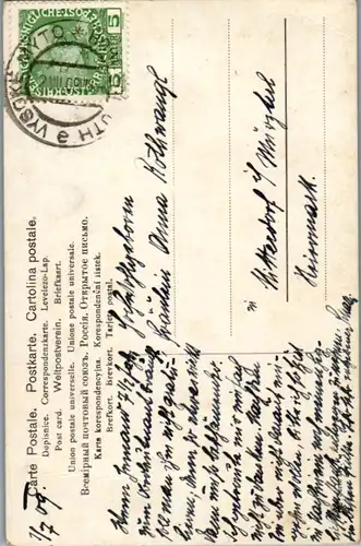 6117 - Künstlerkarte - Künstlerkarte , Storch - gelaufen 1909