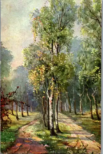 6130 - Künstlerkarte - Künstlerkarte , Wald - gelaufen 1911