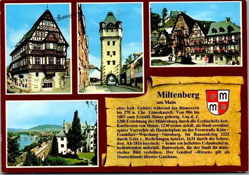 6132 - Deutschland - Miltenberg am Main , Hotel Riesen , Würzburger Tor , Mildenburg - gelaufen 1991
