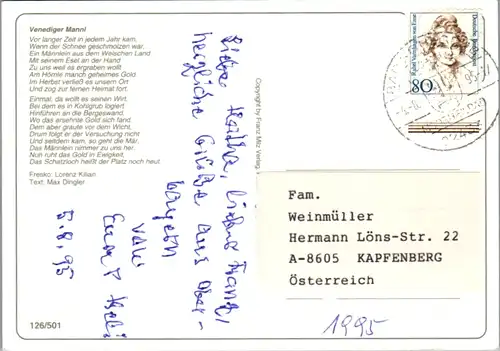 6142 - Deutschland - Bad Kohlgrub , Das Schatzloch Haus , Venediger Mannl - gelaufen 1995