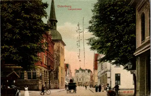 6153 - Deutschland - Oldenburg , Langestrasse - gelaufen 1908