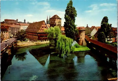 6158 - Deutschland - Nürnberg , Blick auf die Burg , Weinstadl und Henkersteg - nicht gelaufen