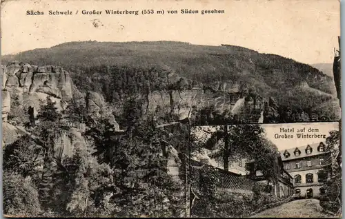 6171 - Deutschland - Sächsische Schweiz , Großer Winterberg von Süden gesehen , Hotel - gelaufen 1945