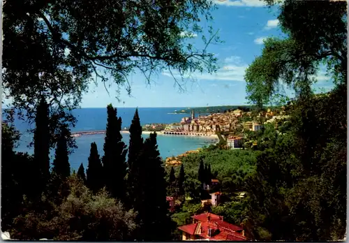 6191 - Frankreich - Les Sites Merveilleux de la Cote D'Azur Menton , Vue generale prise a travers les Oliviers - gelaufen 1963