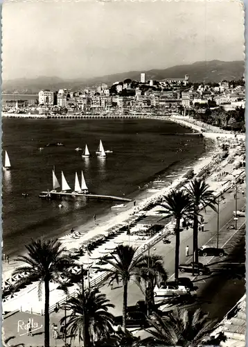 6198 - Frankreich - Cannes , La Cote D'Azur , La Plage de la Croisette et le Suquet - gelaufen