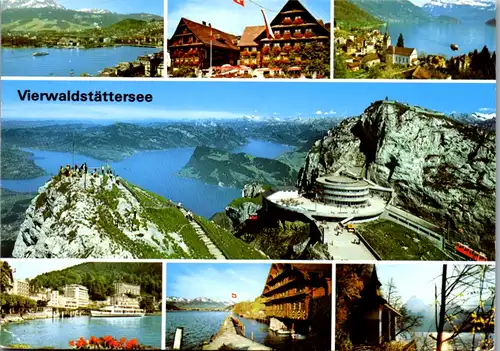 6207 - Schweiz - Luzern , Merlischachen , Weggis , Pilatus , Vierwaldstättersee , Mehrbildkarte - gelaufen 1991