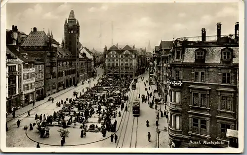 6220 - Schweiz - Basel , Marktplatz - gelaufen 1934