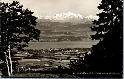 6227 - Schweiz - Saint Cergue , Le Mont Blanc et le Leman vus de St. Cergue - gelaufen 1959