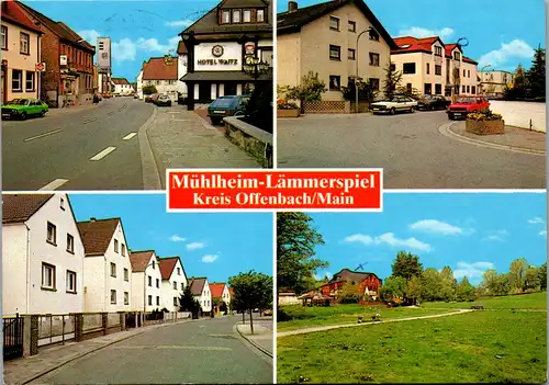 6229 - Deutschland - Mühlheim Lämmerspiel , Offenbach am Main , Partie Straße , Mehrbildkarte - gelaufen 1987