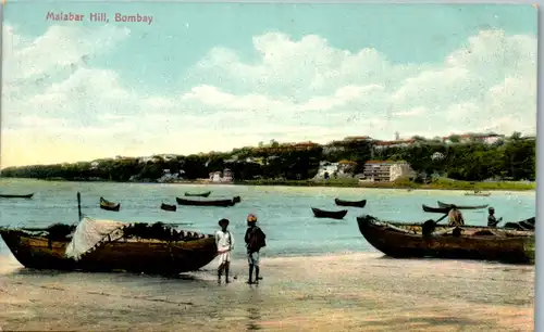 6262 - Indien - Bombay , Malabar Hill - gelaufen 1912