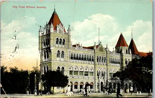 6280 - Indien - Bombay , Trust Offices - gelaufen 1912