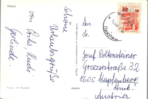 6326 - Kroatien - Pakrac , Straßenpartie - gelaufen 1957