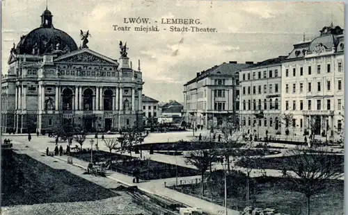 6339 - Ukraine - Lwów , Lwiw , Lemberg , Teatr Miejski , Stadt Theater - gelaufen 1912