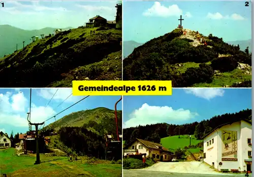 6385 - Niederösterreich - Gemeindealpe , Terzer Haus , Gipfelkreuz , Mittelstation , Talstation - gelaufen 1990