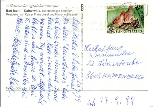 6391 - Salzburg - Bad Ischl , Mehrbildkarte , Kaiservilla - gelaufen 1999