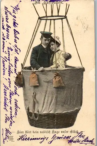 6400 -  - Paar , Im Luftballon , Hier stört kein neidisch Auge unser Glück - gelaufen 1903