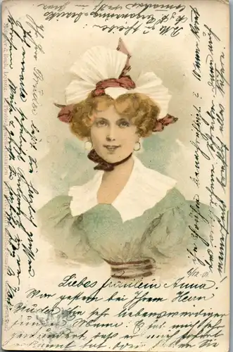 6426 -  - Motiv , Dame , In fröhlicher Stunde - gelaufen 1901