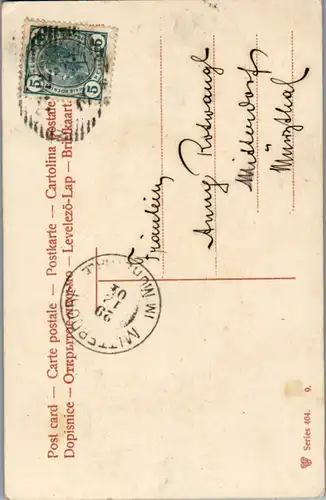 6455 -  - Prosit Neujahr , Hufeisen , Schweinderl - gelaufen 1904