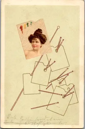 6463 -  - Portrait , Maltafel , Pinsel , n. signiert - gelaufen 1900