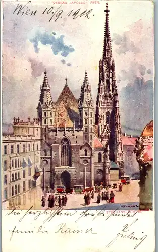 6468 -  - Wien , Stephans Kirche , signiert - gelaufen 1902