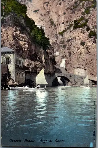 6475 - Italien - Lago di Garda , Cascata Ponale - gelaufen 1905