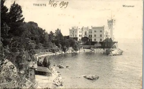 6479 - Italien - Trieste , Triest , Miramar , Bucht - gelaufen 1909