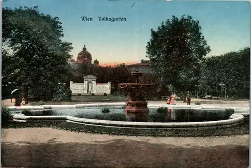 6481 - Wien - Volksgarten , Brunnen - gelaufen 1910