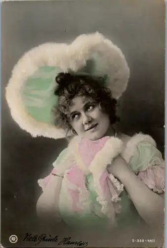 6484 -  - Motiv , Dame mit Hut - gelaufen 1906