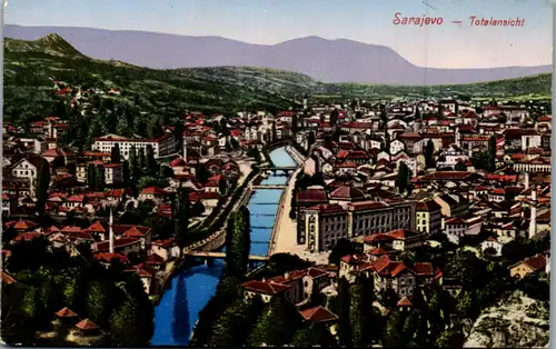 6486 - Jugoslawien - Bosnien Herzegovina , Sarajewo , Sarajevo , Totalansicht - gelaufen 1912