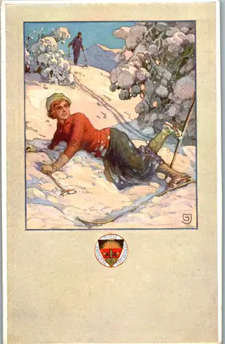 6488 -  - Deutscher Schulverein , Schifahrer - gelaufen 1912
