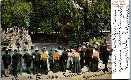 6489 - USA - Illinois , Chicago , Seal Pond , Lincoln Park - gelaufen 1906